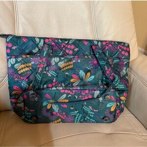 Lug SKYLINER Floral Tote Bag - Teal and Multicolor EVERMORE FLORAL
